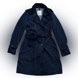 Authentic Moncler Cyprienne Navy Trench Coat | Size 1 | Belted Double-Breasted
